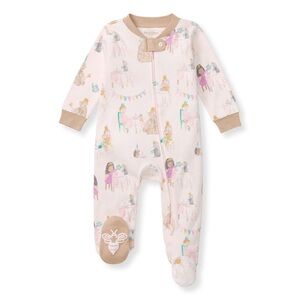 Burt's Bees Whimsical Cream and Tan Footie Tea time